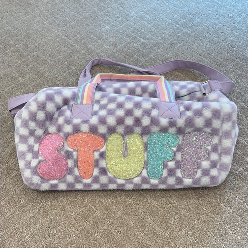 OMG Colorful Checkered Duffel Bag “STUFF” bag